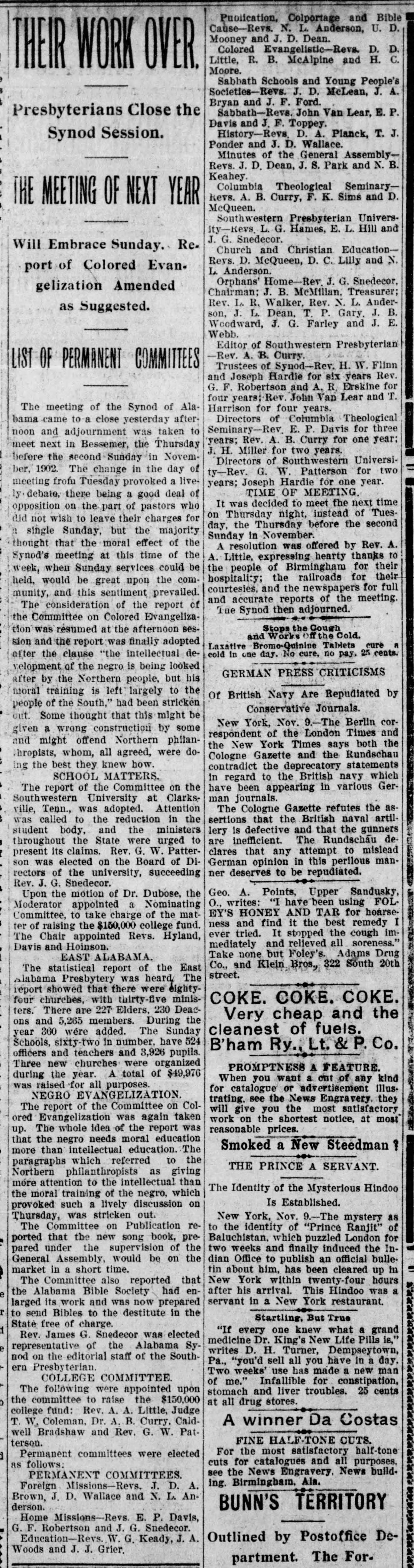 Their Work Over: Alabama Synod